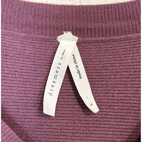 Dreamers by Debut Women's Large Purple Cropped Ribbed Sweater Comfy Colorful - Picture 3 of 7